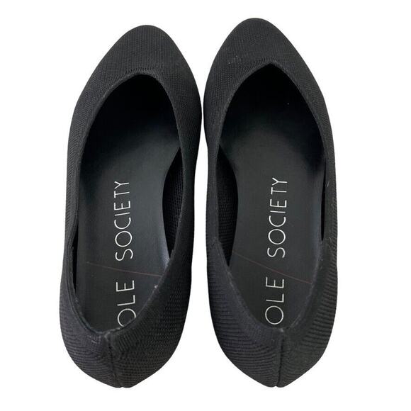 Sole Society Womens Black Knit Slip On Point Toe Loafers Flats Shoes sz 7 M - Picture 10 of 16